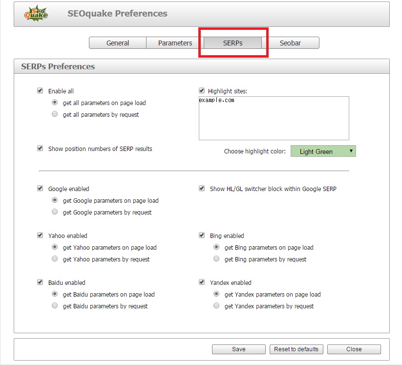 環境設定_検索エンジン結果ページ
