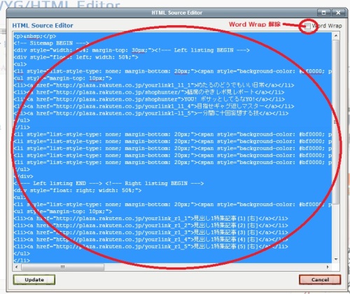 wyswyg エディタで完成コードをコピー
