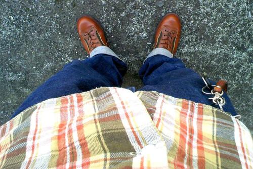 20160529 DANNER LIGHT 2 CEDAR RAINBOW D-12040X & JOHNBULL 11402-11 ﾂｲｽﾄｽﾘﾑｼﾞｰﾝｽﾞ & BEAMS 半袖チェックワークシャツ 11-01-1348-534.jpg