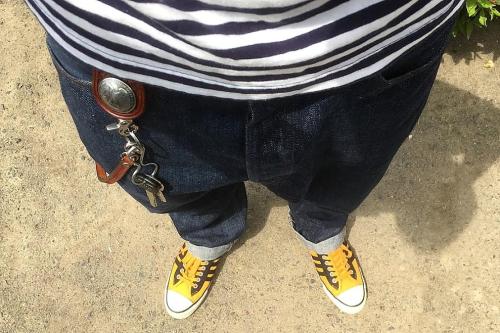 DUBBLE WORKS 1970's キャンバスローカットスニーカー 9607 ORANGE & CANTON OVERALLS Denim Pants  500-1060 D.INDIGO & TOYS McCOY ''USN''6分丈ボーダー TMC1218.jpg