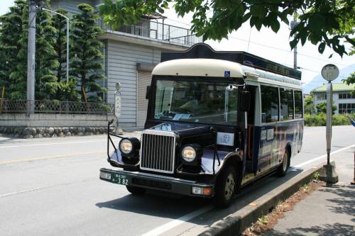 Chichibu Loop Line Bus stopping at Chichibu Bridge stop