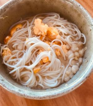 炒り卵と天かすの味噌味にゅうめん レシピ 作り方 By ボンド子 楽天レシピ
