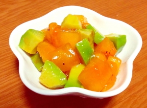 簡単おしゃれに アボカドと柿のサラダ レシピ 作り方 By Yomogimotir 楽天レシピ