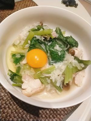 節約 ダイエットに栄養満点青菜 鶏雑炊 レシピ 作り方 By めぐみ 楽天レシピ