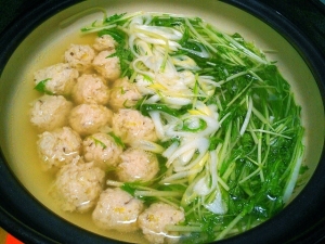 おつゆも美味しい 水菜のはりはり鶏団子鍋 レシピ 作り方 By Kuuuma 楽天レシピ