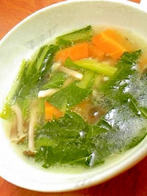 小松菜としめじの中華スープ レシピ 作り方 By Kuro 24 楽天レシピ