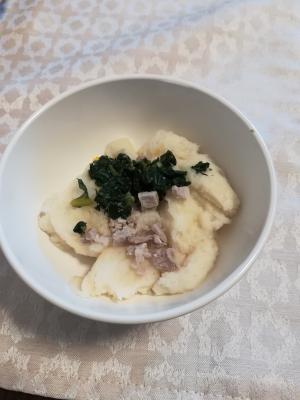 離乳食後期 豚肉とほうれん草のパン粥 レシピ 作り方 By もん1223 楽天レシピ