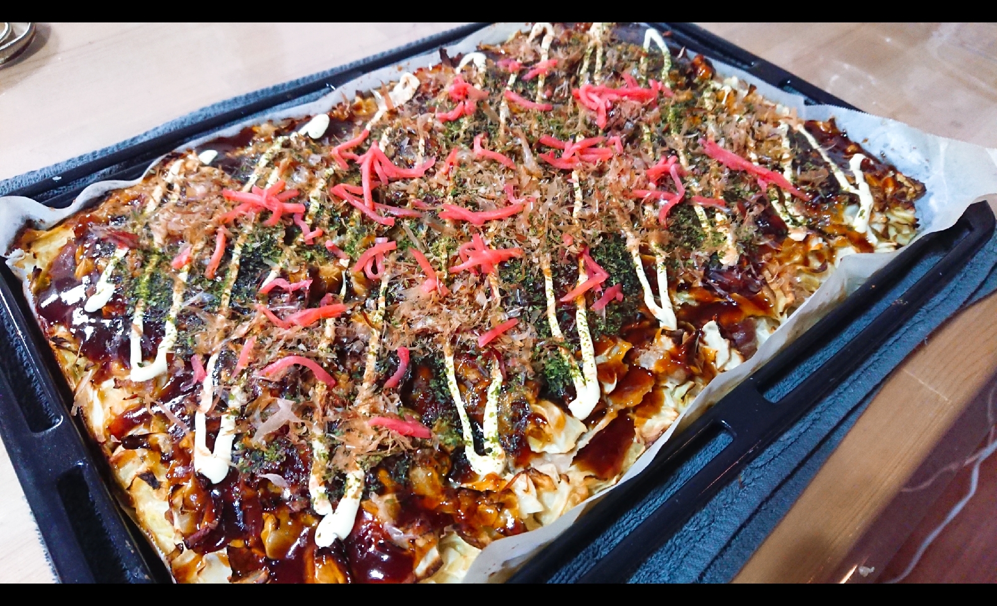 小麦粉と白だしで簡単！野菜たっぷりお好み焼き