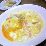 冷ご飯で♪簡単カルボナーラ風リゾット　