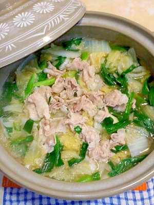 豚ばらと白菜の鍋 ごま油の香り レシピ 作り方 By テツオ63 楽天レシピ