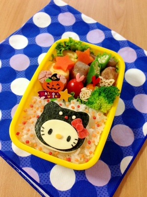 簡単キャラ弁 ハロウィン くろねこキティのお弁当 レシピ 作り方 By Cherry05 楽天レシピ