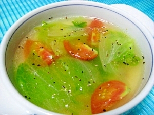 簡単でうまい ミニトマトとレタスの中華スープ レシピ 作り方 By Uzuratukune3 楽天レシピ