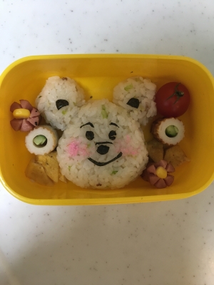 牛肉レタス炒飯のプーさんお弁当 幼児 レシピ 作り方 By Xmickyx 楽天レシピ