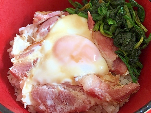 8. 簡単！ハムエッグ丼