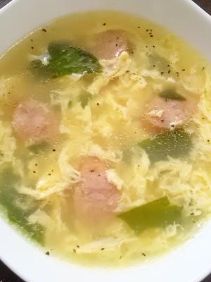 ウインナーとわかめの卵スープ レシピ 作り方 By こころママ 楽天レシピ