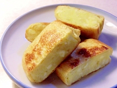 サクッと焼いてコロッケ風、油揚げのチーズポテト詰め