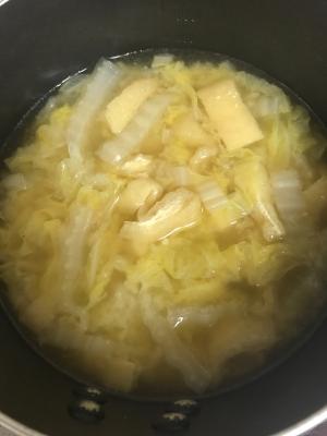 天然だしパックで白菜と油揚げの味噌汁 レシピ 作り方 By みちこ8786 楽天レシピ