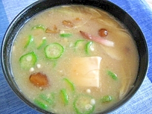 なめこ 豆腐 みょうが オクラの味噌汁 レシピ 作り方 By Uzuratukune3 楽天レシピ