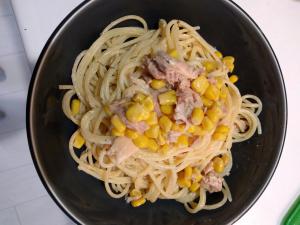 混ぜるだけ ツナコーンマヨ白だしのパスタ レシピ 作り方 By きーく 楽天レシピ