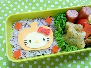 簡単キャラ弁 ハロウィン かぼちゃキティのお弁当 レシピ 作り方 By Cherry05 楽天レシピ