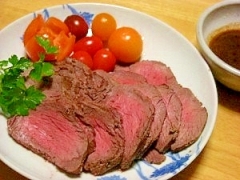 レンジで3分☆下味は塩麹☆ローストビーフ