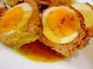 オーブンで揚げずにヘルシー⭐半熟スコッチエッグ