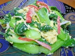 チンゲン菜とふんわり卵炒め