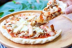 れんこんパウダーで作る おうちpizza レシピ 作り方 By 楽天出店店舗 薩摩の恵 楽天市場店 楽天レシピ