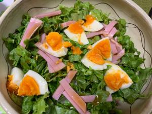 卵とハムのグリーンリーフサラダ レシピ 作り方 By Yabazo 楽天レシピ