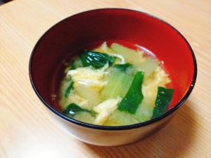 小松菜と卵の味噌汁 レシピ 作り方 By はじゃじゃ 楽天レシピ