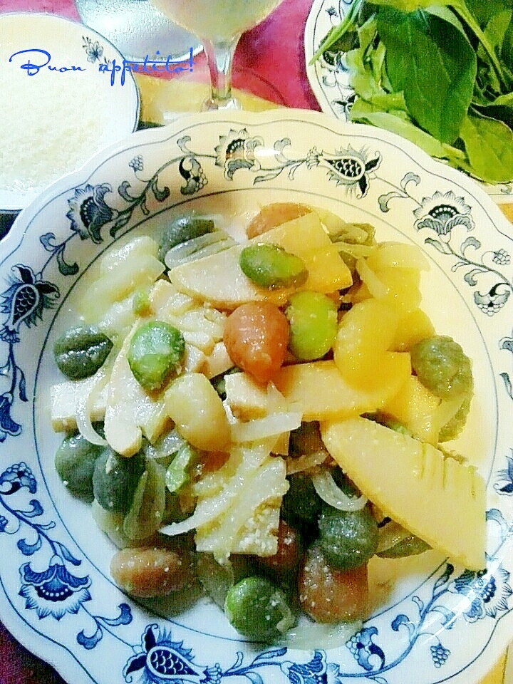 ☆★タケノコとそら豆のポテトニョッキ♪★☆