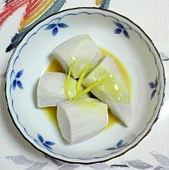 えび芋に辛子柚子味噌をかけて～♥