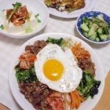 豚こまビビンバ丼♪