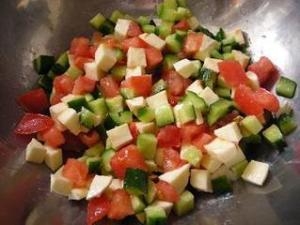 簡単 可愛い トマトとキュウリのキューブサラダ レシピ 作り方 By Poohxpooh 楽天レシピ