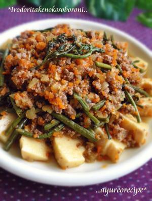 4. 彩り筍そぼろ煮