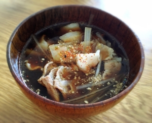 うどんつけ汁 豚バラと白ねぎの生姜風味 レシピ 作り方 By むぎ4603 楽天レシピ