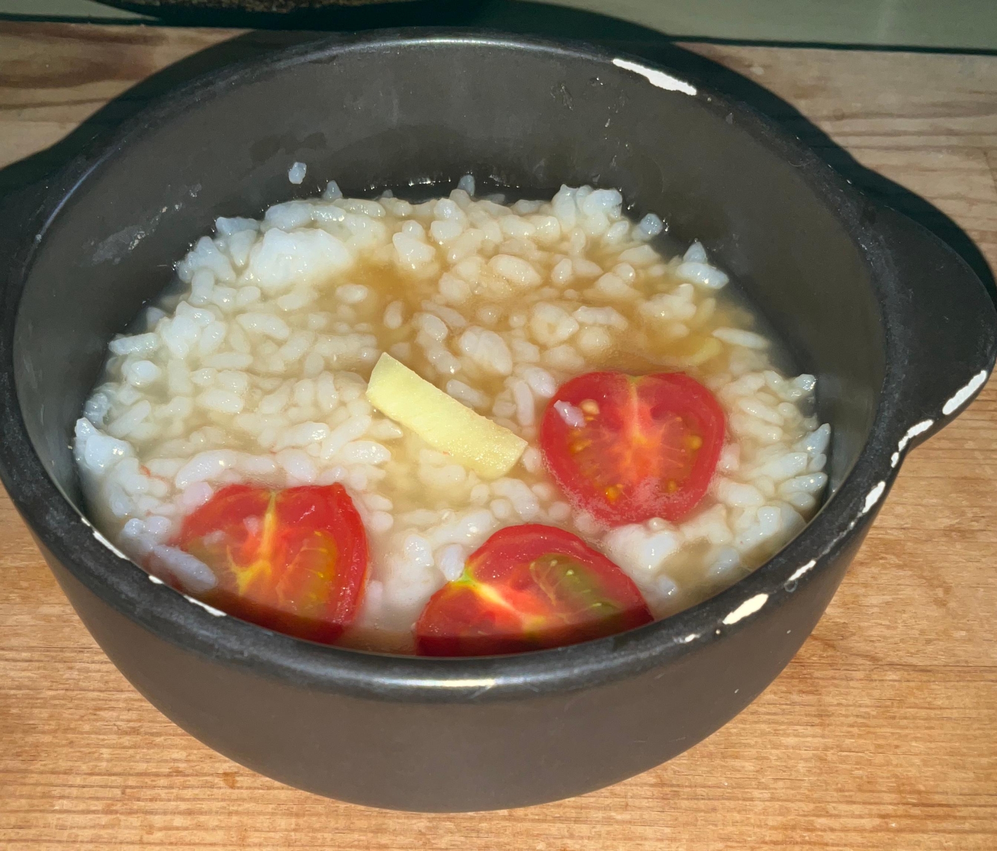 生姜ミニトマト入り雑炊♪