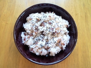 翌日でも固くならない 炊飯器で甘納豆お赤飯 レシピ 作り方 By マミイ4068 楽天レシピ