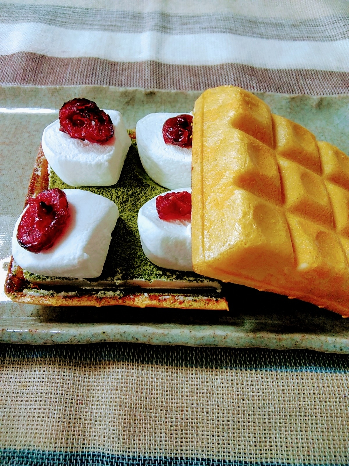 抹茶たっぷりマシュマロチョコもなか♡