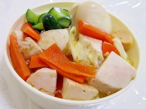 お弁当に レンジで簡単 温野菜と鶏ハムのおかか和え レシピ 作り方 By へんてこぽこりんママ 楽天レシピ