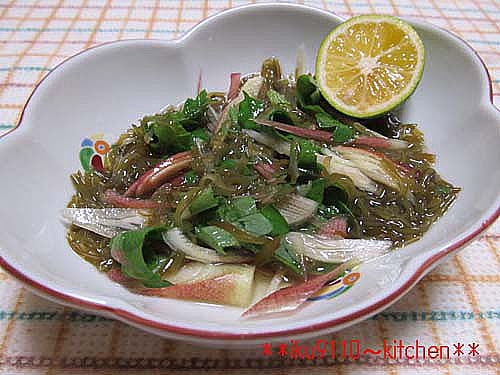 超簡単！めかぶ･みょうが･大葉和え