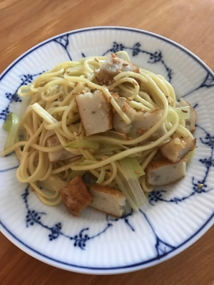 長ネギとゴボウ入りさつま揚げのポン酢焼きそば レシピ 作り方 By ボンド子 楽天レシピ