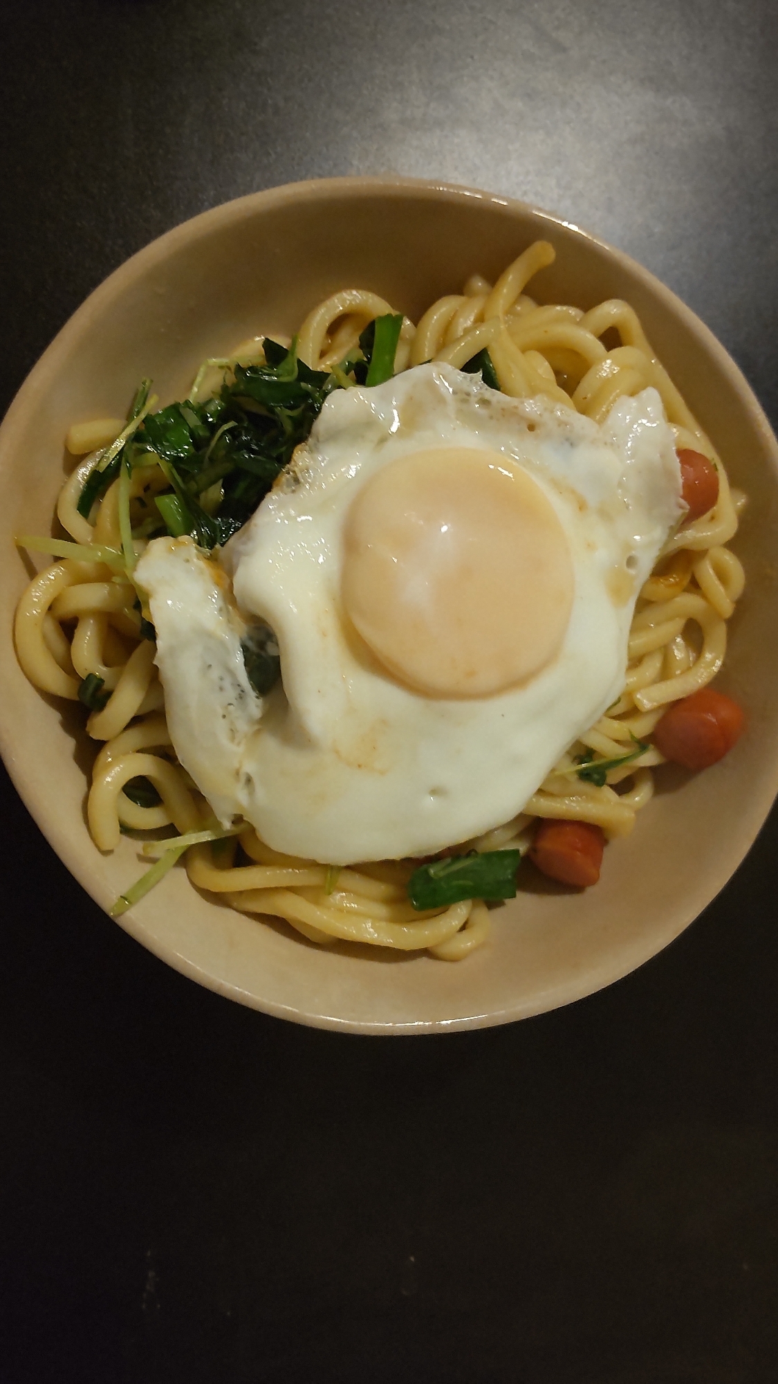目玉焼き焼きうどん