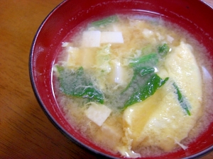 ほうれん草と豆腐と卵のお味噌汁 レシピ 作り方 By Tukuyo93 楽天レシピ