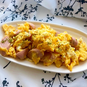 朝食に魚肉ソーセージとたまご炒め レシピ 作り方 By まかろん 楽天レシピ