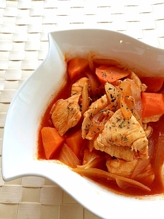 鷄むね肉のトマトジュース煮込み✿