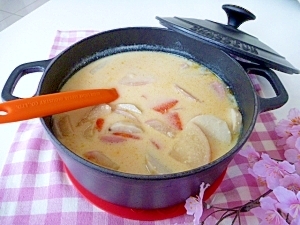 塩麹と豆乳でまろやかクリーミー 白身魚と根菜汁 レシピ 作り方 By まめもにお 楽天レシピ