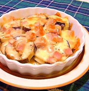 茄子とハムのチーズ焼き レシピ 作り方 By メリッコ 楽天レシピ