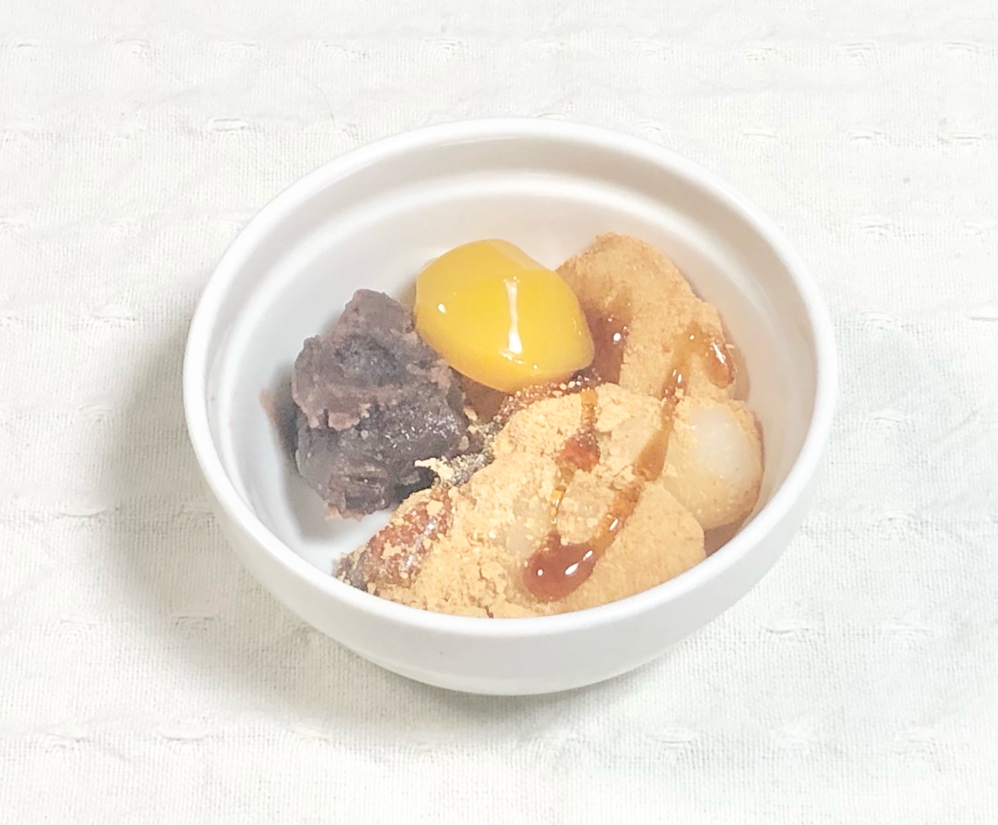 簡単⭐きなこの求肥とあんこのトッピング