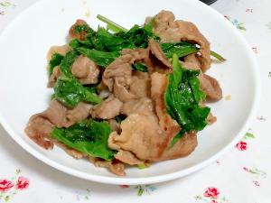 あしたばと豚こま切れ肉の簡単甘辛炒め レシピ 作り方 By かっぺ4217 楽天レシピ